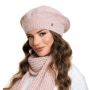 Beret damski z angory Loca Łosoś