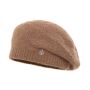 Beret damski z angory Loca Brąz
