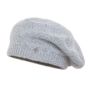 Beret damski z angory Loca Jasny szary
