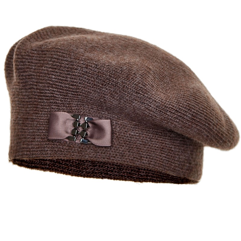 Beret damski Tessa Brąz