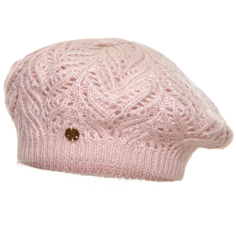 Beret damski Dominica Pudrowy róż